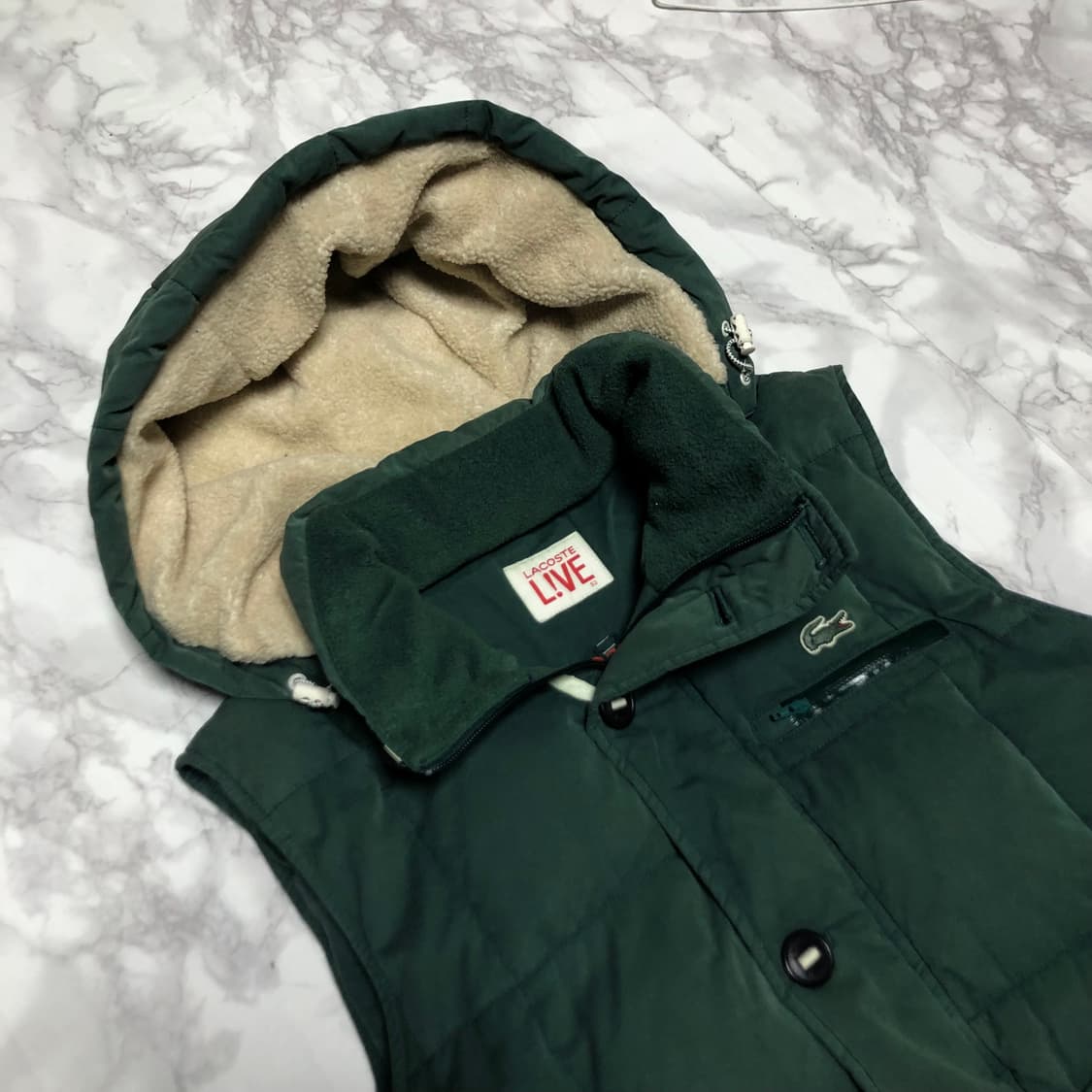 라코스테 패딩 조끼 남성용 다운 딥그린 상품이미지2