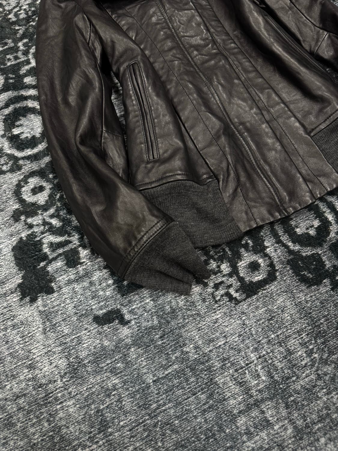 Unknown high neck lamb skin jacket 상품이미지5