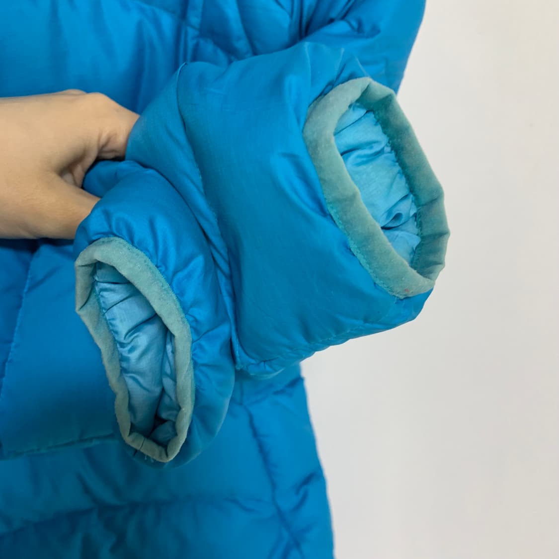 파타고니아 빈티지 여성용 스카이블루 경량 후드 패딩 점퍼 XS 상품이미지8