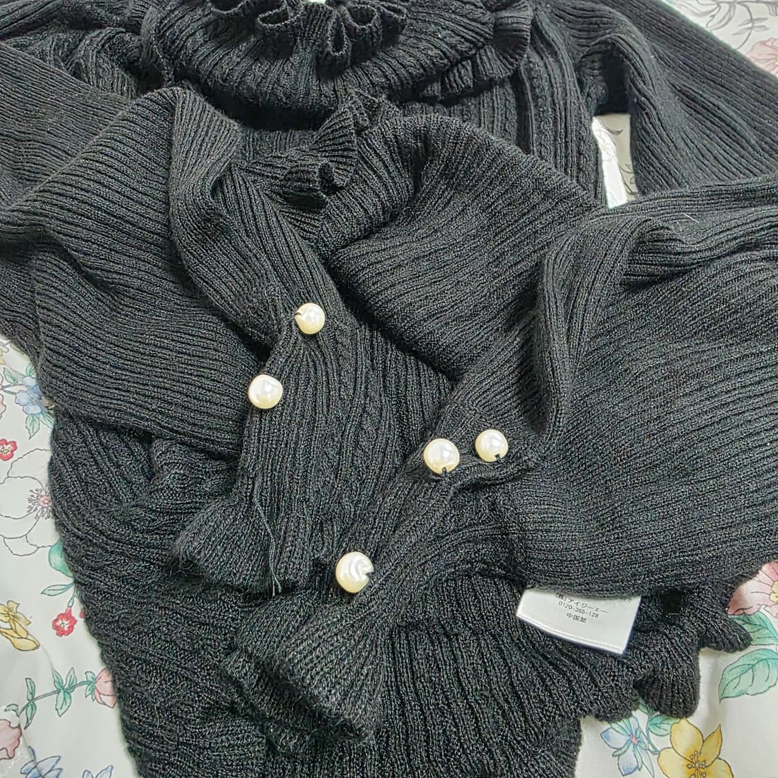 엑시즈팜 일본빈티지)공겜여주st 지뢰계 오네갸루 로맨틱 프릴레이스러플니트 상품이미지6