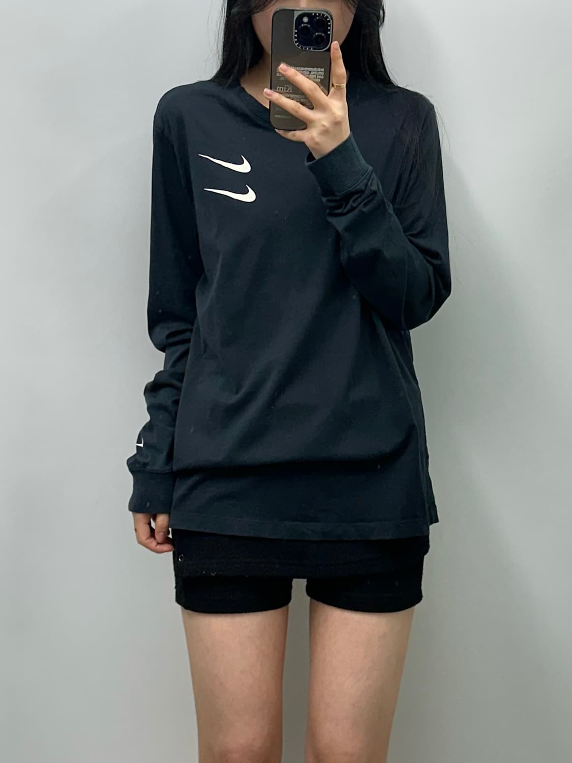 나이키 더블스우시 블랙 롱슬리브 상품이미지1