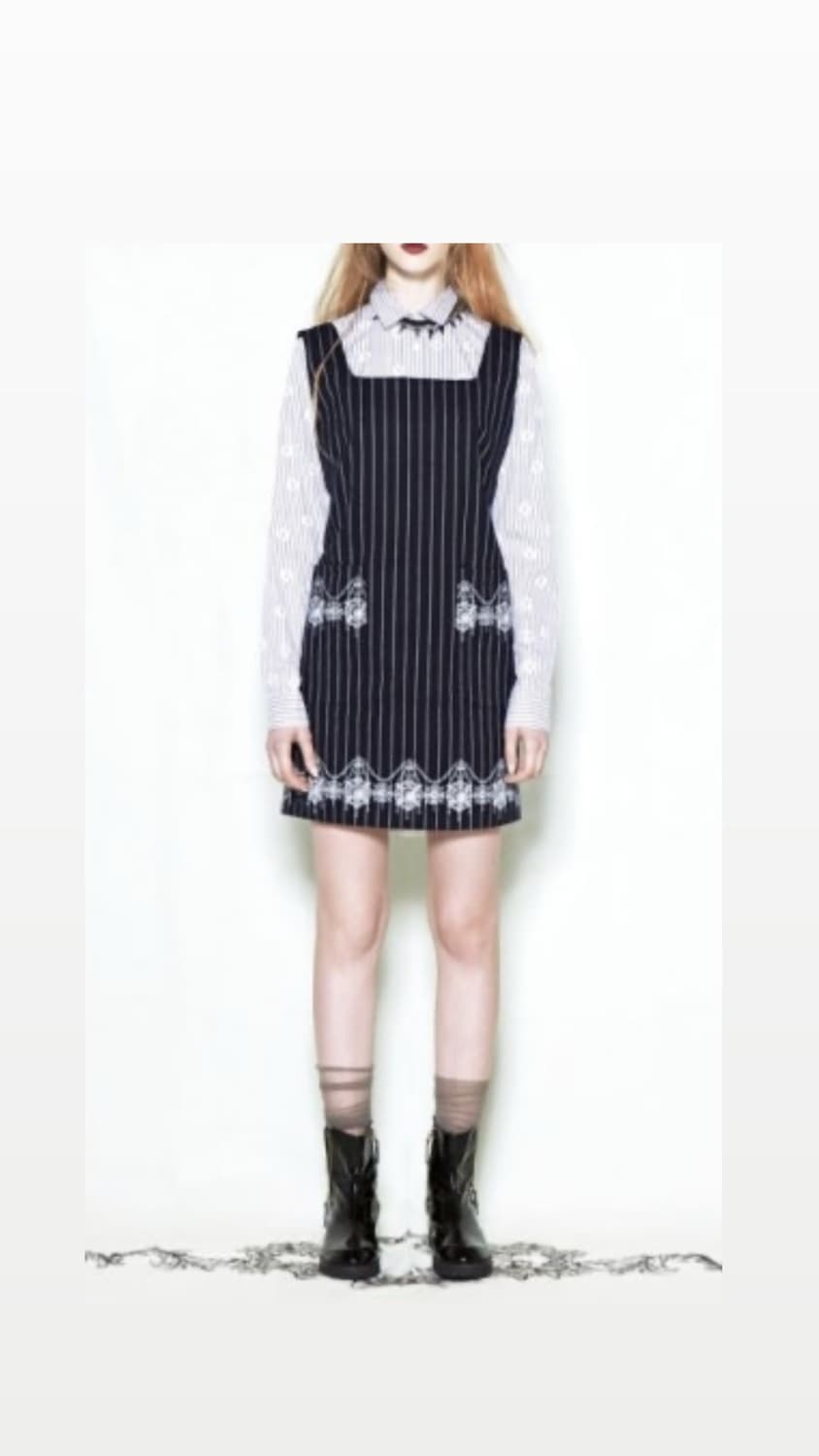 스티브요니 스트라이프 원피스 네이비 상품이미지1