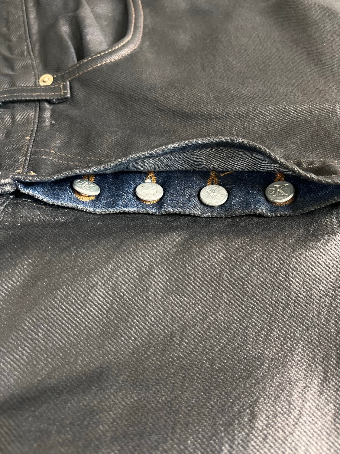 90s 캘빈 클라인 진스 블랙 코팅진 상품이미지1