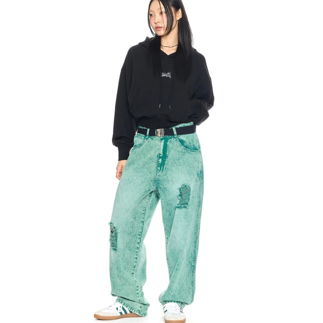 유니섹스) BROWNBREATH 디스트로이드 워시드 데님 상품이미지2