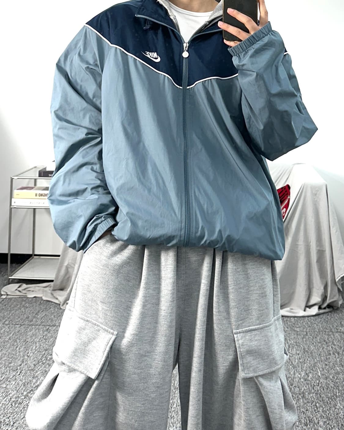 나이키 스카이블루 배색 바람막이 2XL 상품이미지3