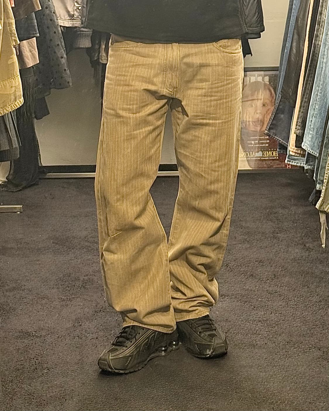 COMME CA 컬렉션 일본 스트라이프 데님 일자 세미 와이드 팬츠 32 상품이미지1