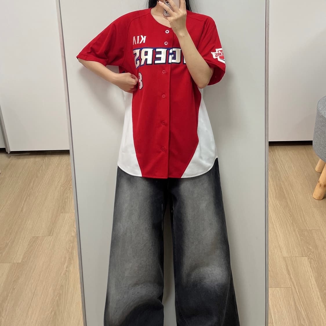 기아타이거즈 안치홍 마킹 반팔 유니폼 105 상품이미지1