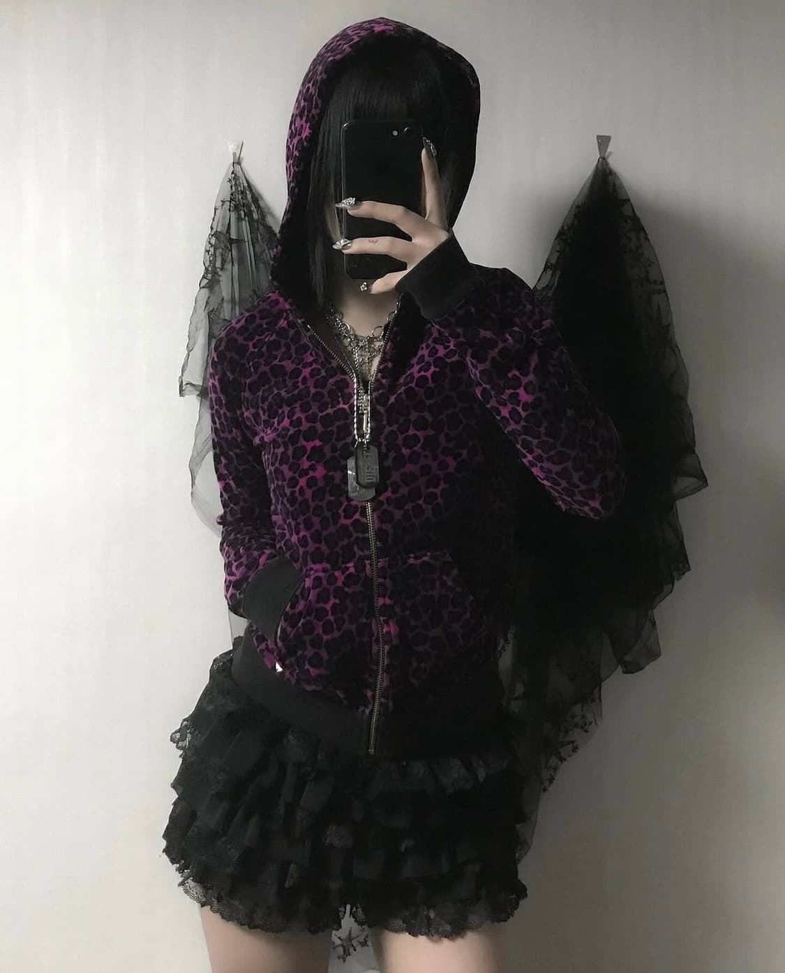 쥬시꾸뛰르 빈티지 갸루 펑크 레오파드 후드집업 상품이미지1