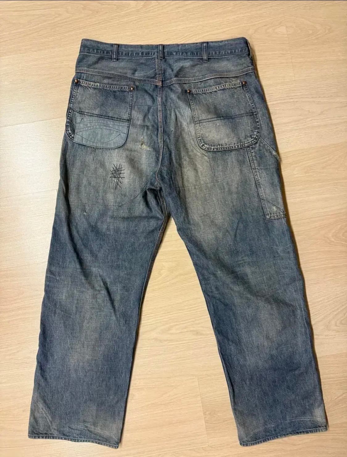 [L]세인트미카엘 더블니 페인터 데님 팬츠 상품이미지2