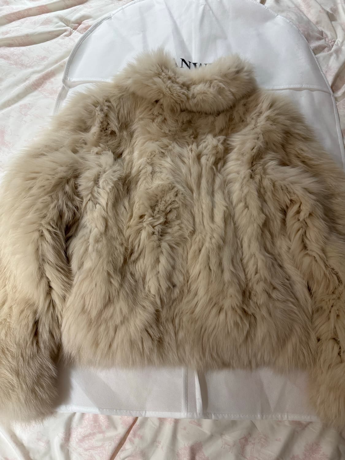 달빛 미스트 럭셔리 스몰 스트라이프 플레어 윔 폭스 퍼 코트 상품이미지5