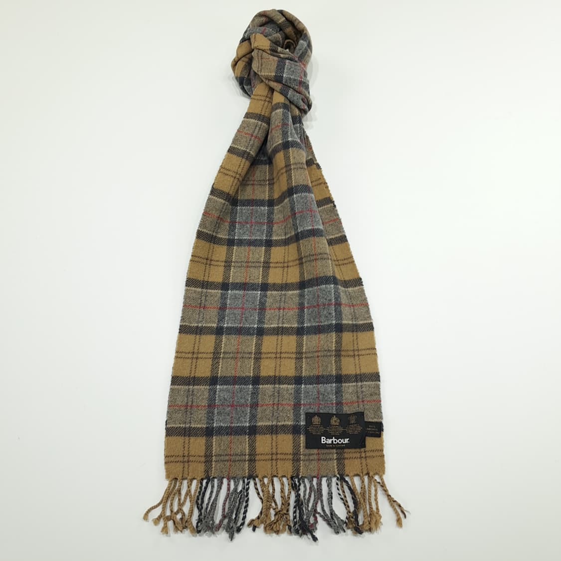 MX250 바버 브라운 타탄체크 램스울 목도리 머플러 상품이미지1