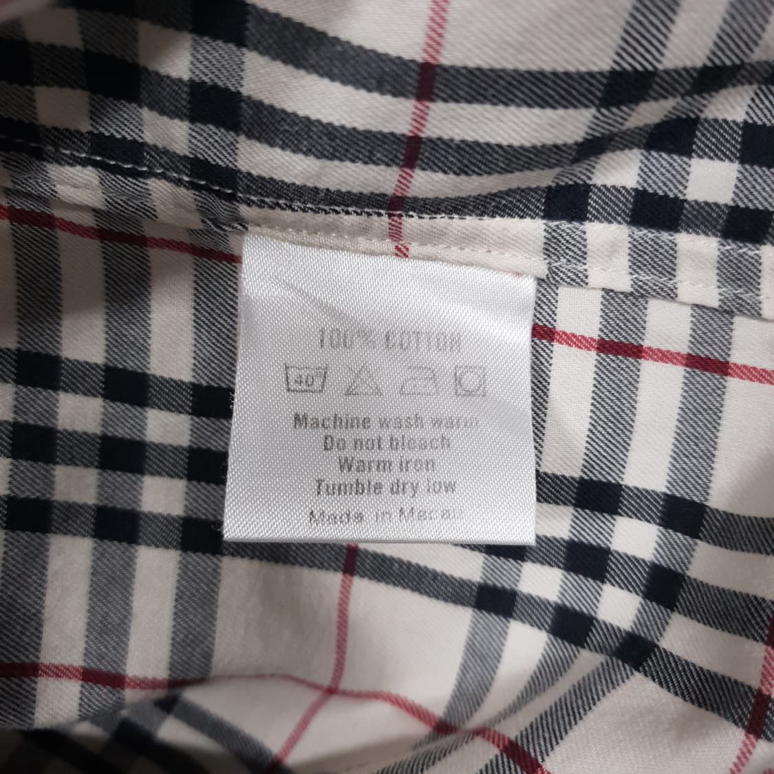 실측 2XL 버버리 크레스트 기사 로고 노바체크 포켓 버튼다운 반팔 셔츠 상품이미지9