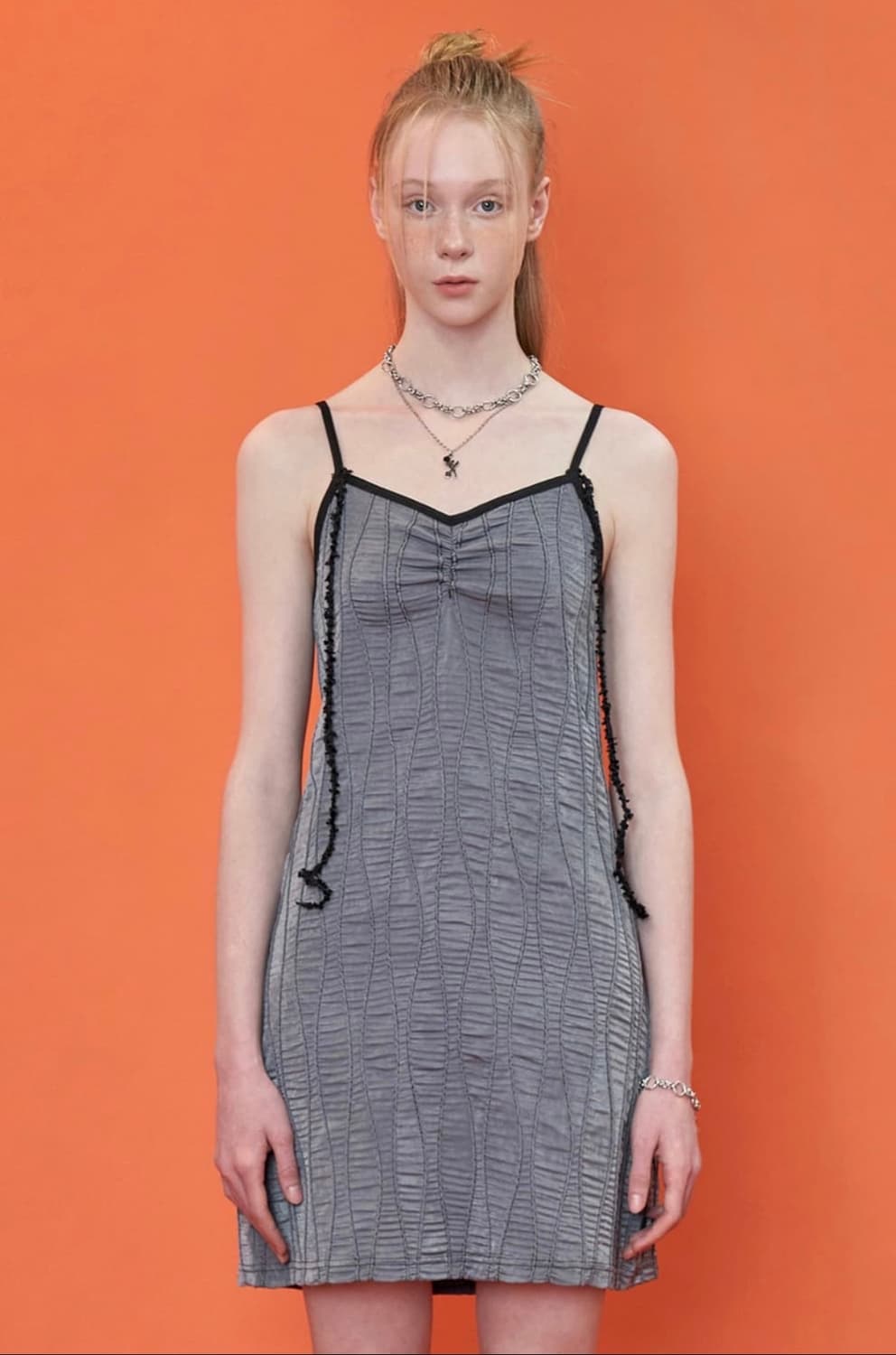 어널로이드 스트링 블랙 미니 원피스 상품이미지1