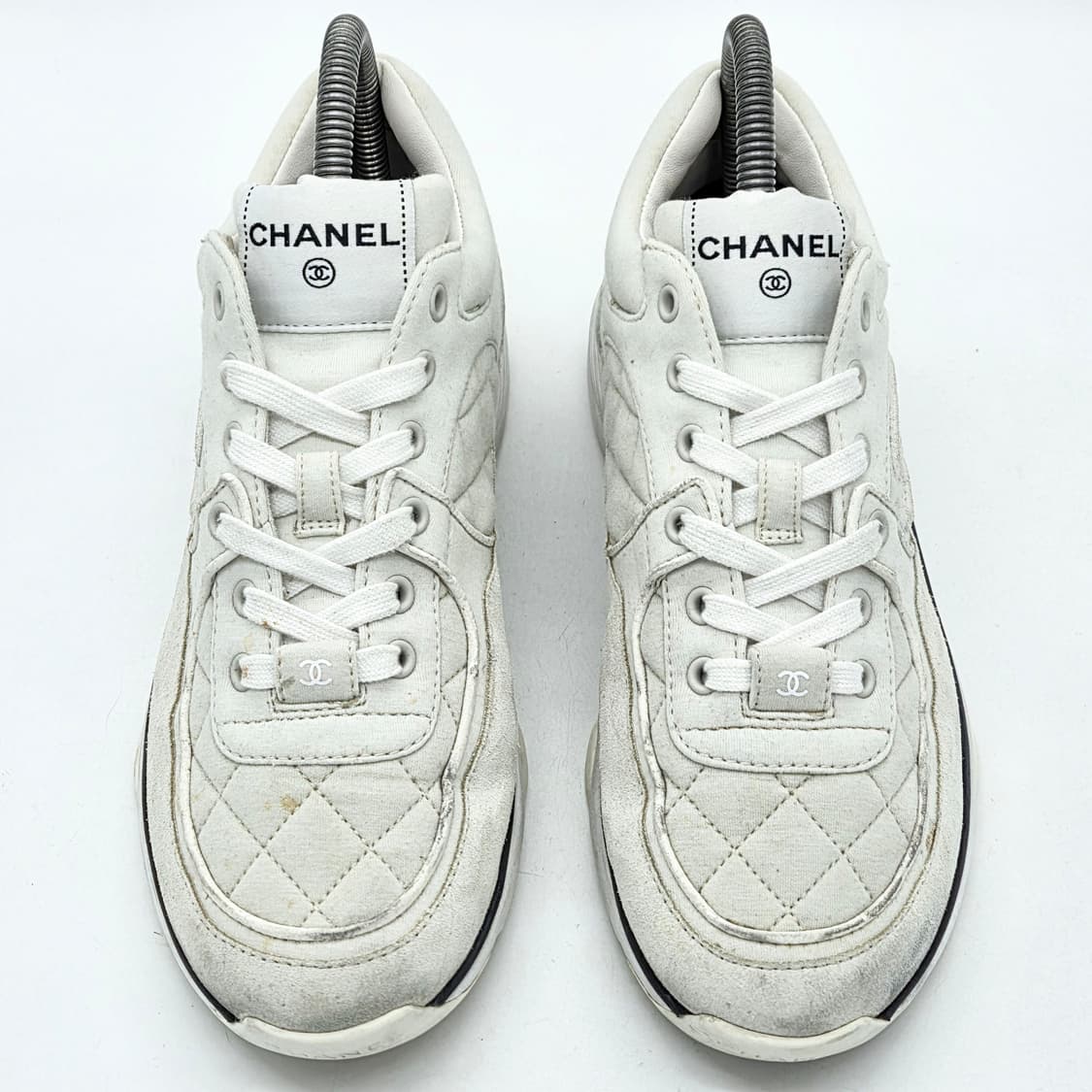  샤넬 우먼스 CC로고 트레이너 스니커즈 라이트 그레이 (37 1/2)  상품이미지4