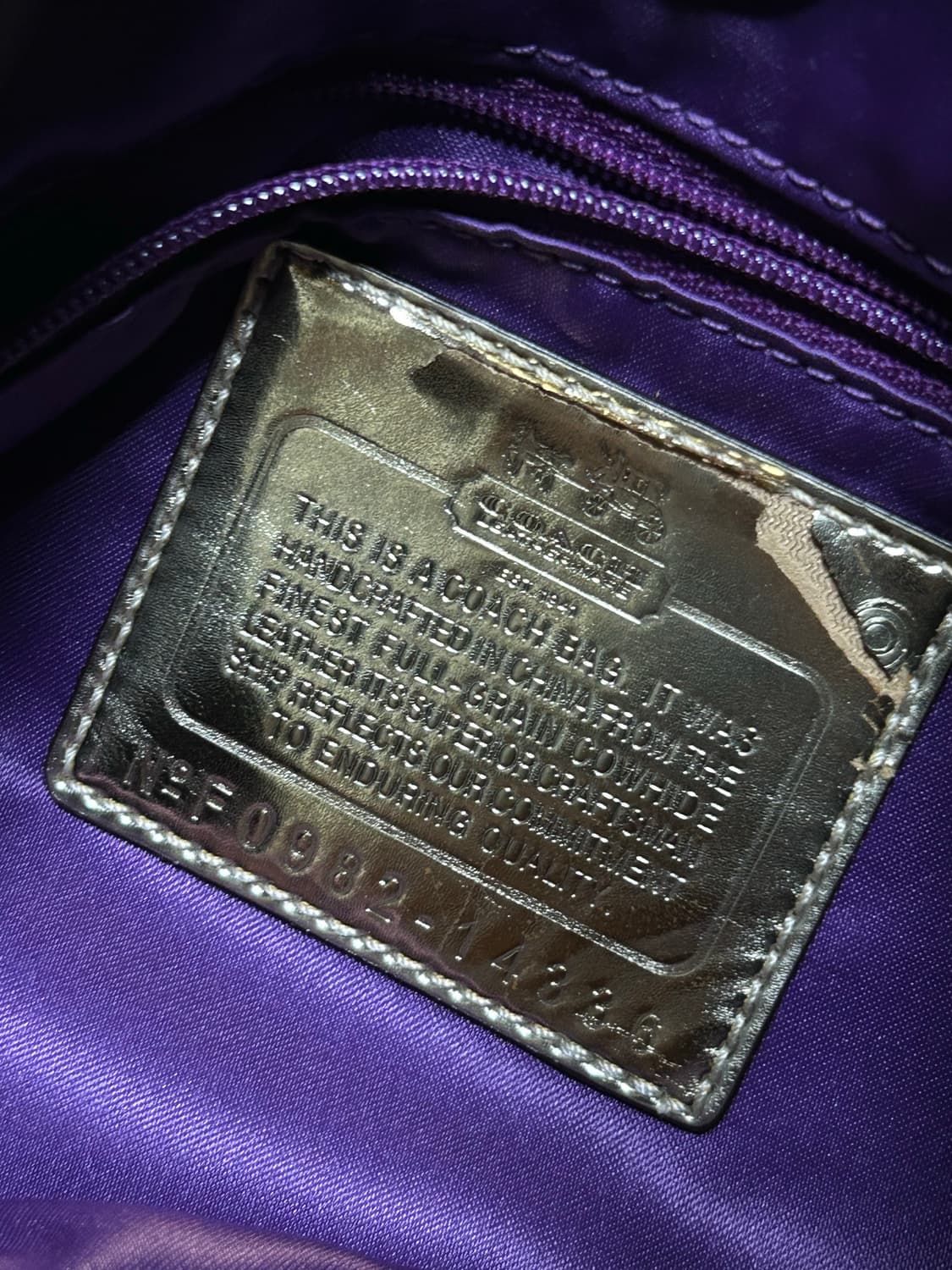 *rare* 2000s coach 코치 브라운 y2k 레더 숄더백 상품이미지4