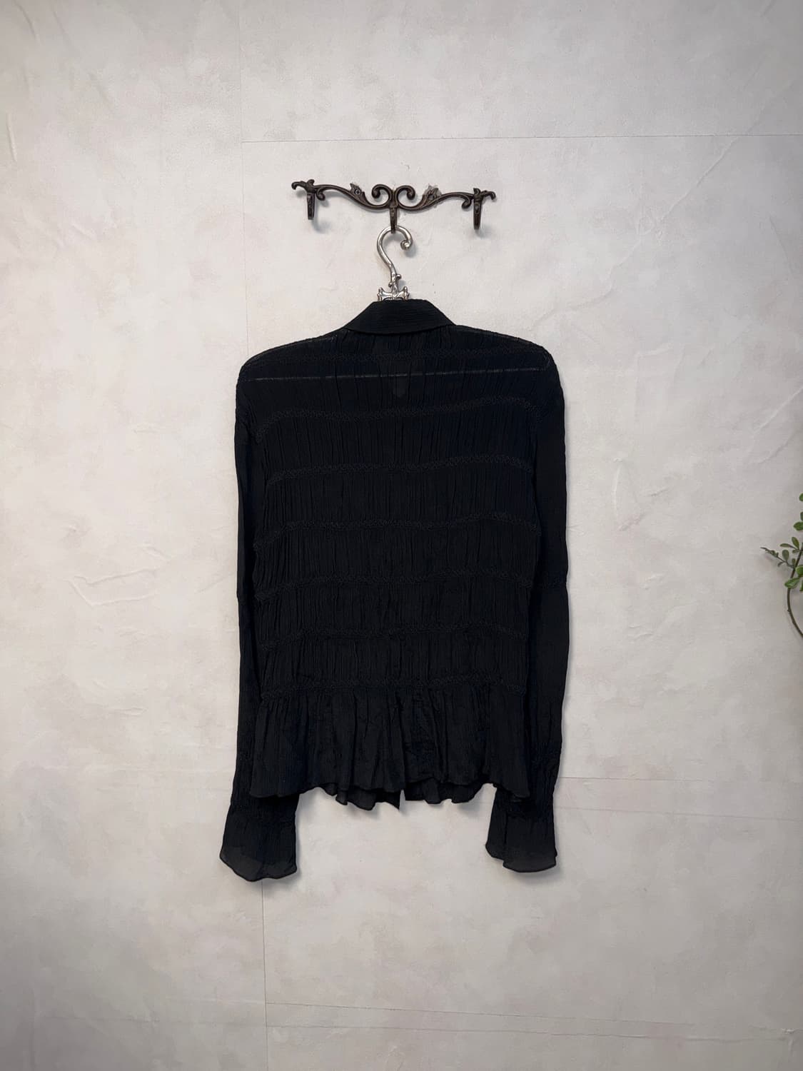 Black silk 100 pleats blouse  상품이미지6