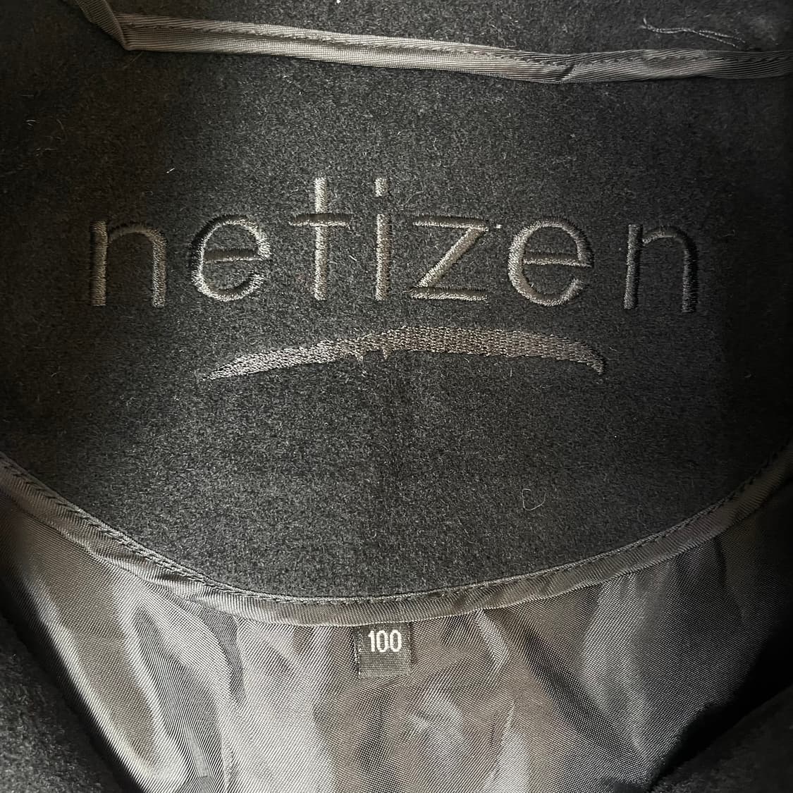 netizen 핸드메이드 울 블랙 반코트 100 상품이미지5