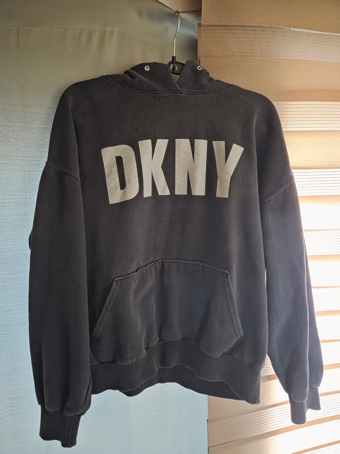 만원 급처! 핀터깔 빈티지 프린팅 오버핏 세미크롭 후드티 차콜 네이비 상품이미지1