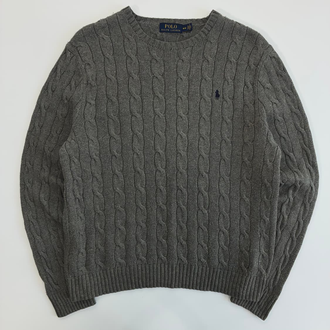 Polo 폴로 랄프로렌 신형 그레이 케이블 라운드 니트 상품이미지1