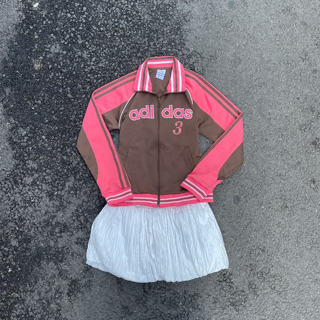 아디다스 대대장 딸기초코 핑크 브라운 스펠아웃 트랙탑 딱붙핏 져지 L 상품이미지8