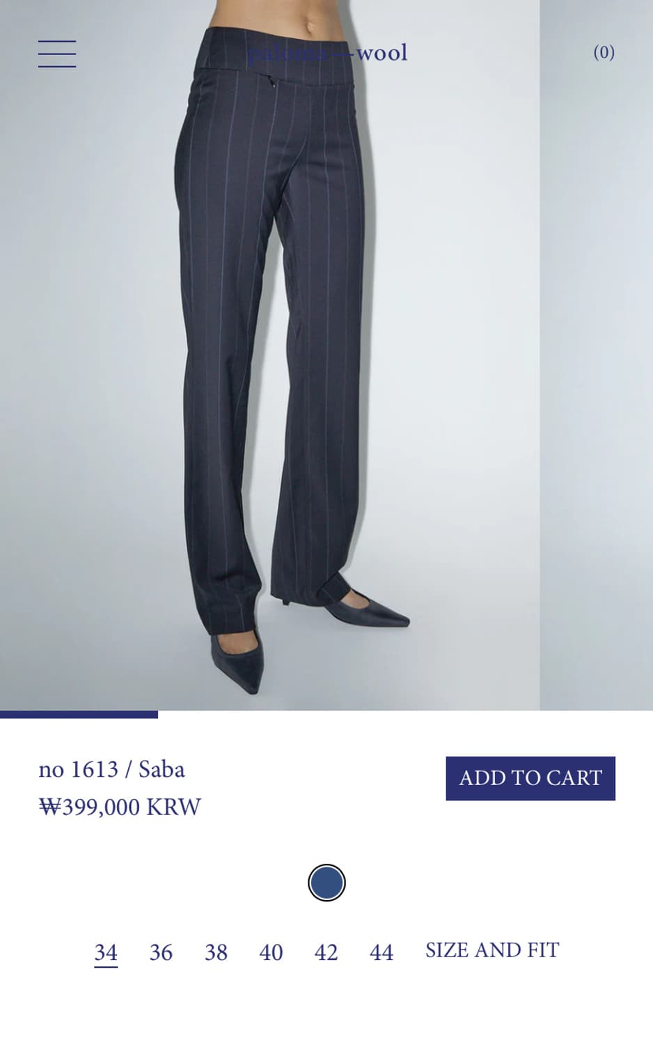 (36,38) 팔로마울 SABA 핀스트라이프 슬랙스 상품이미지5
