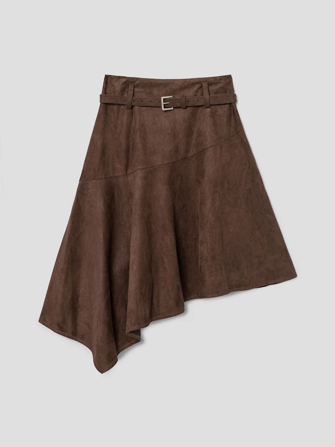 에잇세컨즈 스웨이드 브라운 미디스커트 M 상품이미지3
