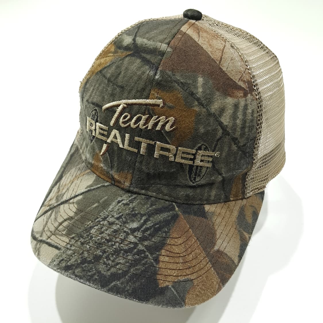 팀 리얼트리 로고 자수 카모 & 베이지 메쉬 트러커 볼캡 P2035 상품이미지2