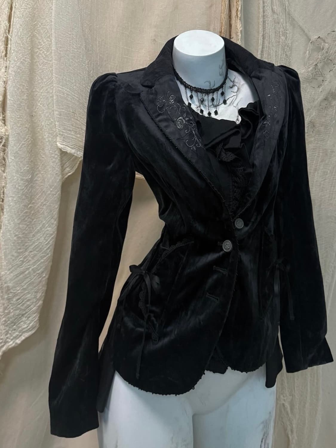 Axes Femme Velvet Detail Jacket 상품이미지1