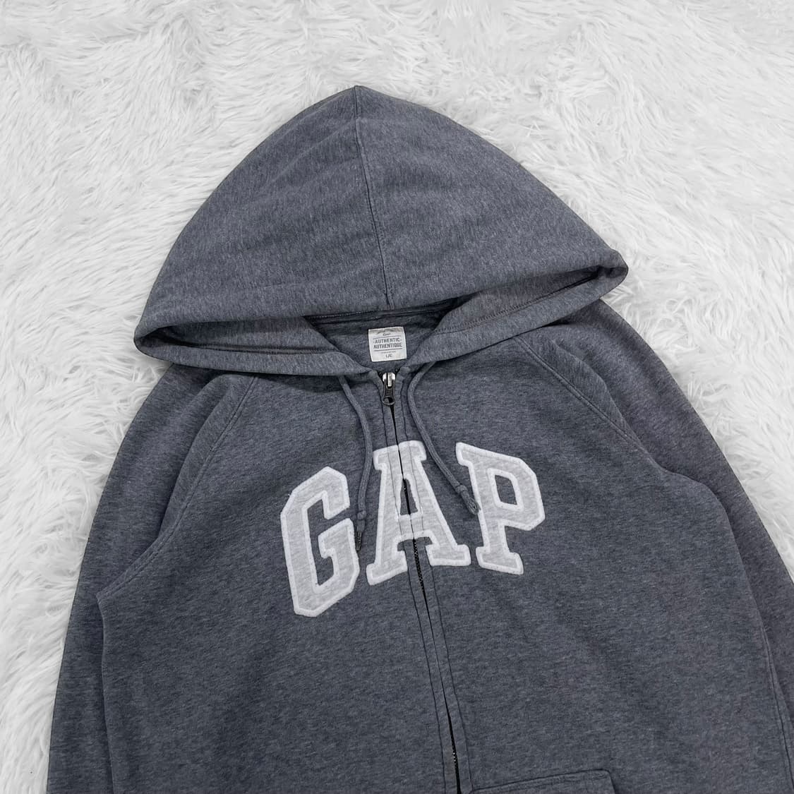 갭 GAP 스펠 로고 후드집업 그레이 상품이미지3
