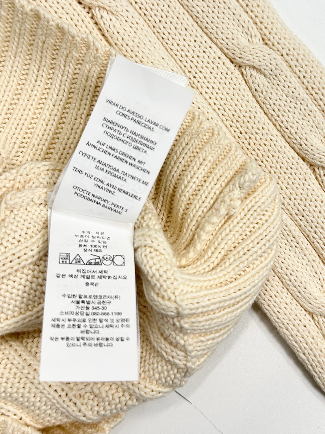 폴로 신형 브이넥 꽈배기 니트(m) 상품이미지5