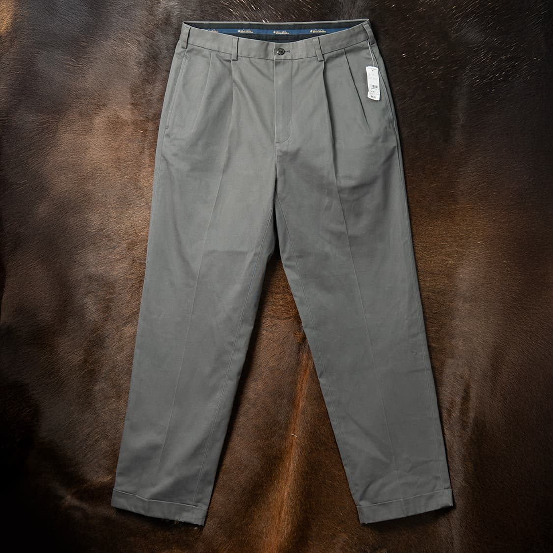[34] 브룩스브라더스 코튼 트윌 투턱 치노팬츠 그레이 미사용 신품  상품이미지1
