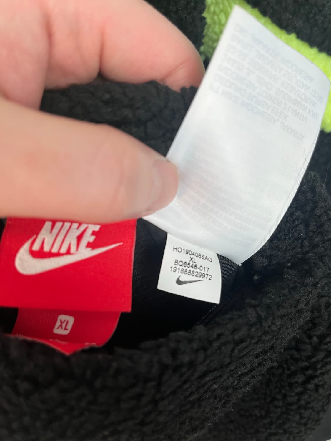 나이키 빅 스우시 리버시블 후리스 블랙 볼트 [XL] 상품이미지5