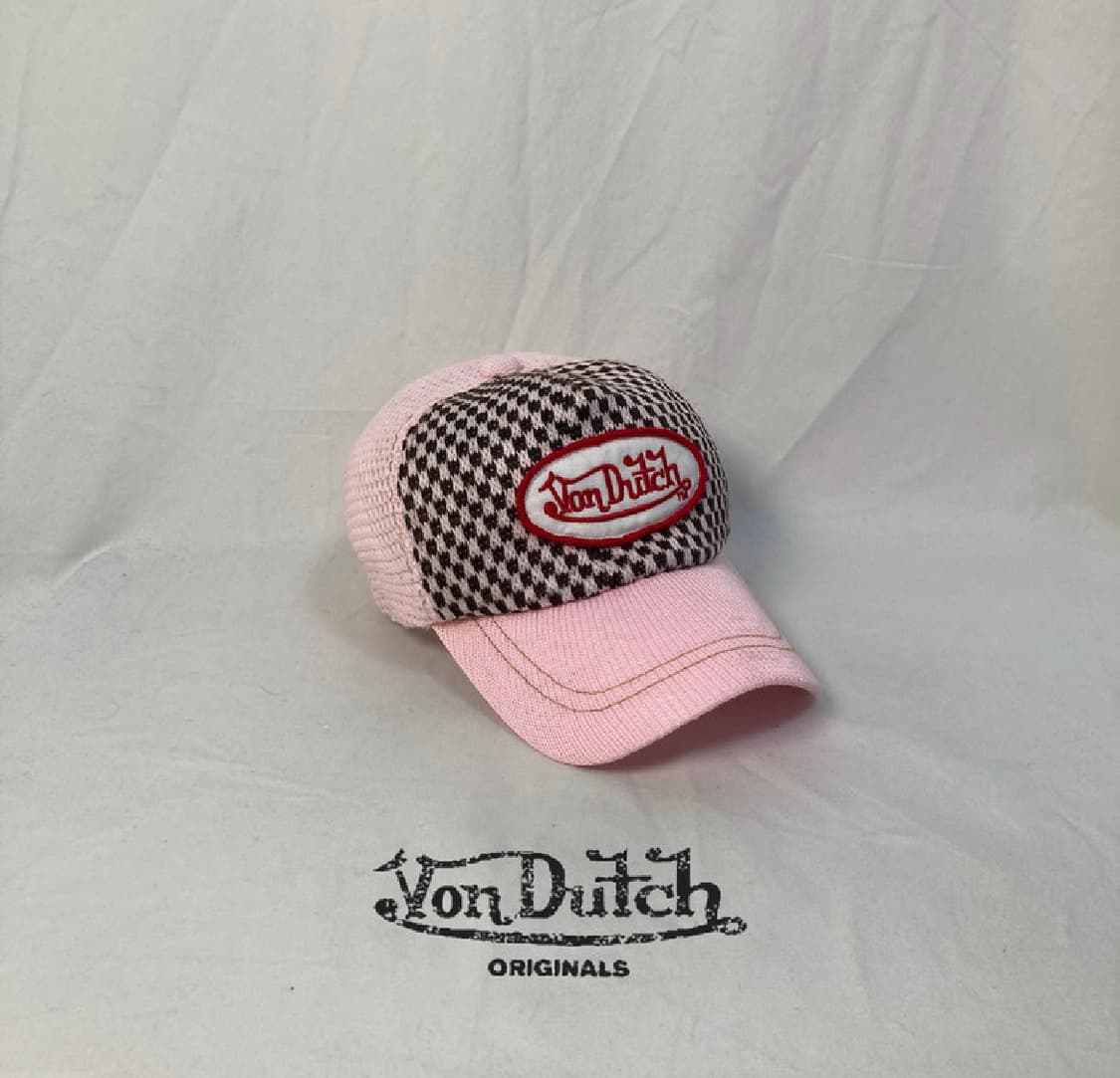 Von dutch 본더치 볼캡 핑크 체크 상품이미지1