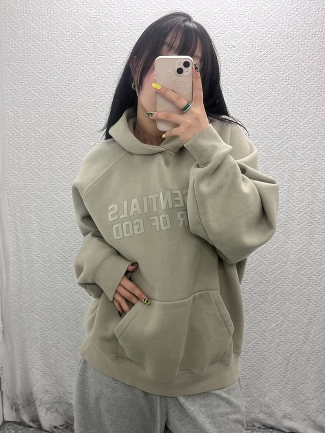 피어 오브 갓 에센셜 빈티지 캐주얼 빅로고 기모 후드티 M C07526 상품이미지2