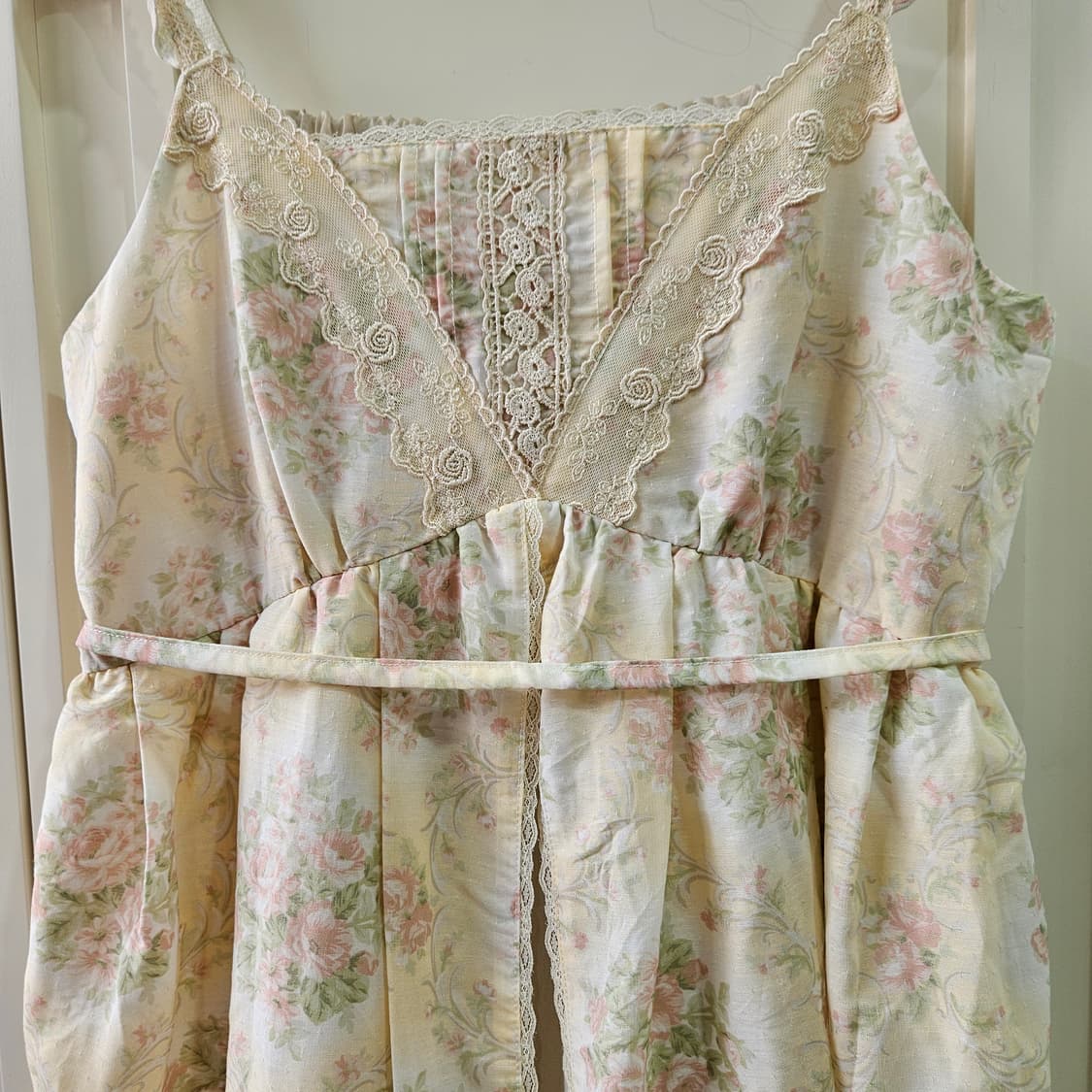 엑시즈팜(axes femme) 플라워 레이스 쉬폰 롱 원피스 상품이미지3