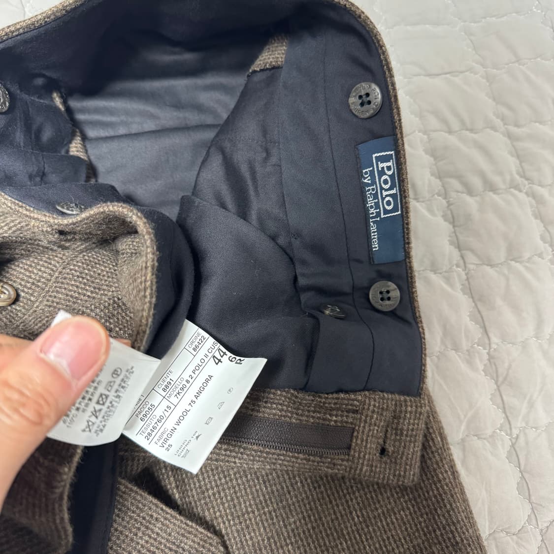 폴로 랄프로렌 브라운 트위드 울 앙고라 블레이저 자켓 팬츠 수트 44R 상품이미지8