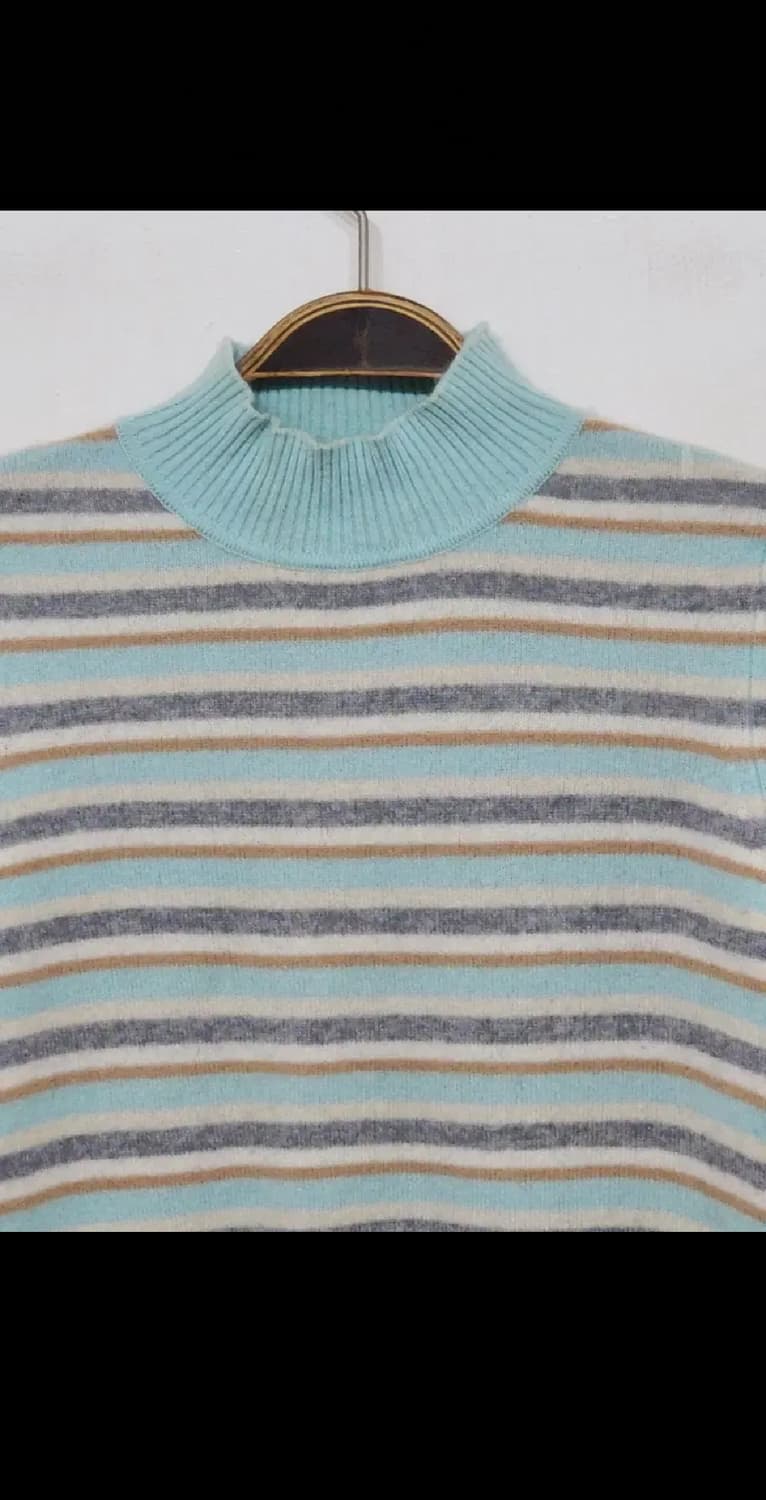 (S) 반목 캐시미어 니트 줄가라 반폴라 스웨터 해외판  상품이미지2