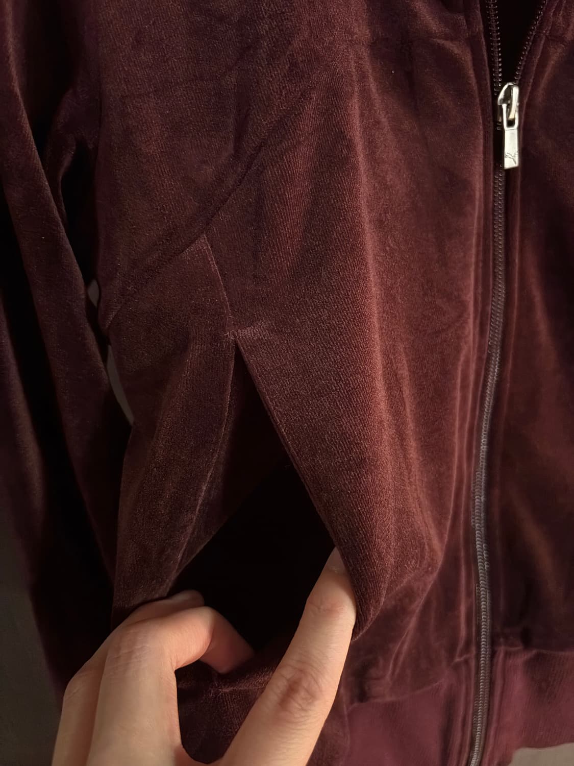 푸마 벨벳 트랙 자켓 M 버건디 상품이미지4