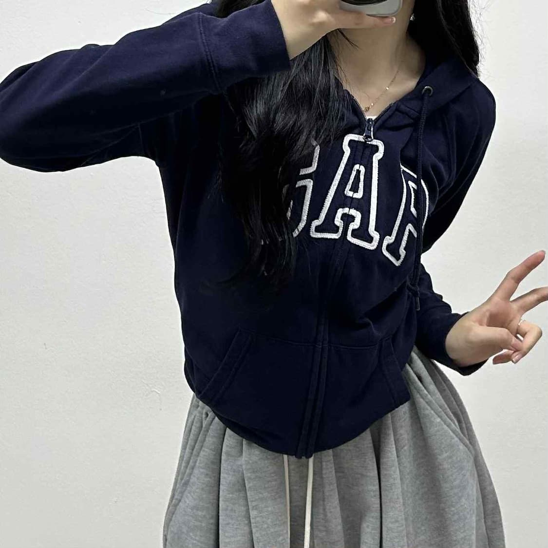 Gap 갭 네이비 폭닥 걸즈 스웻 후드집업 희귀져지(M) 상품이미지1