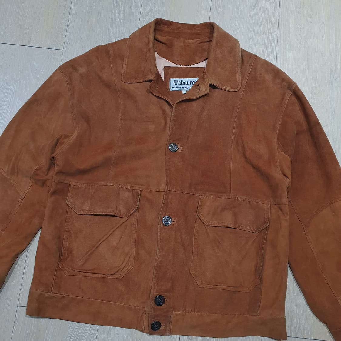 유럽 빈티지 양가죽 스웨이드 블루종 자켓 L (105) 상품이미지2