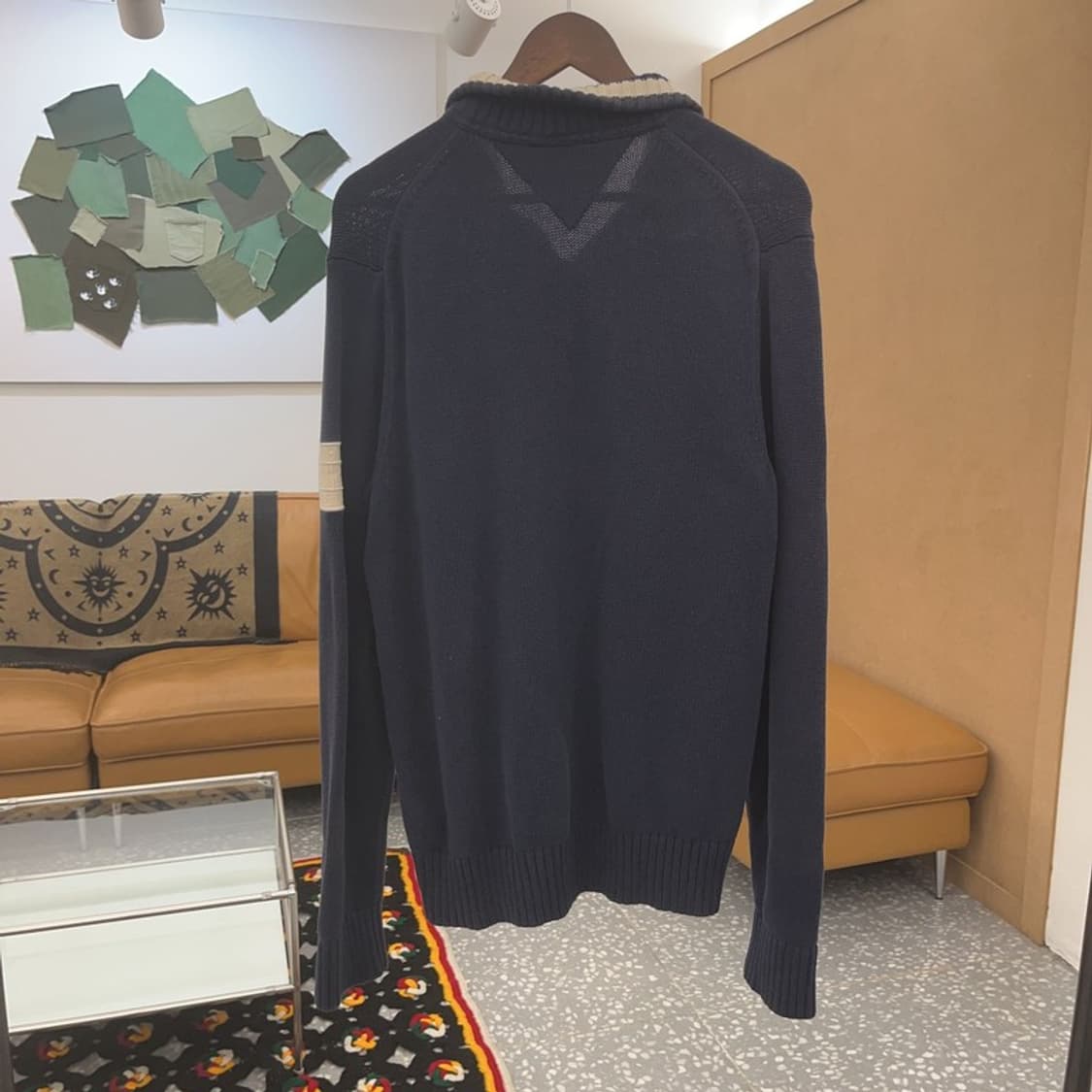 타미힐피거 올드스쿨 레트로 자수패치 집업 니트 가디건 M C07413 상품이미지4