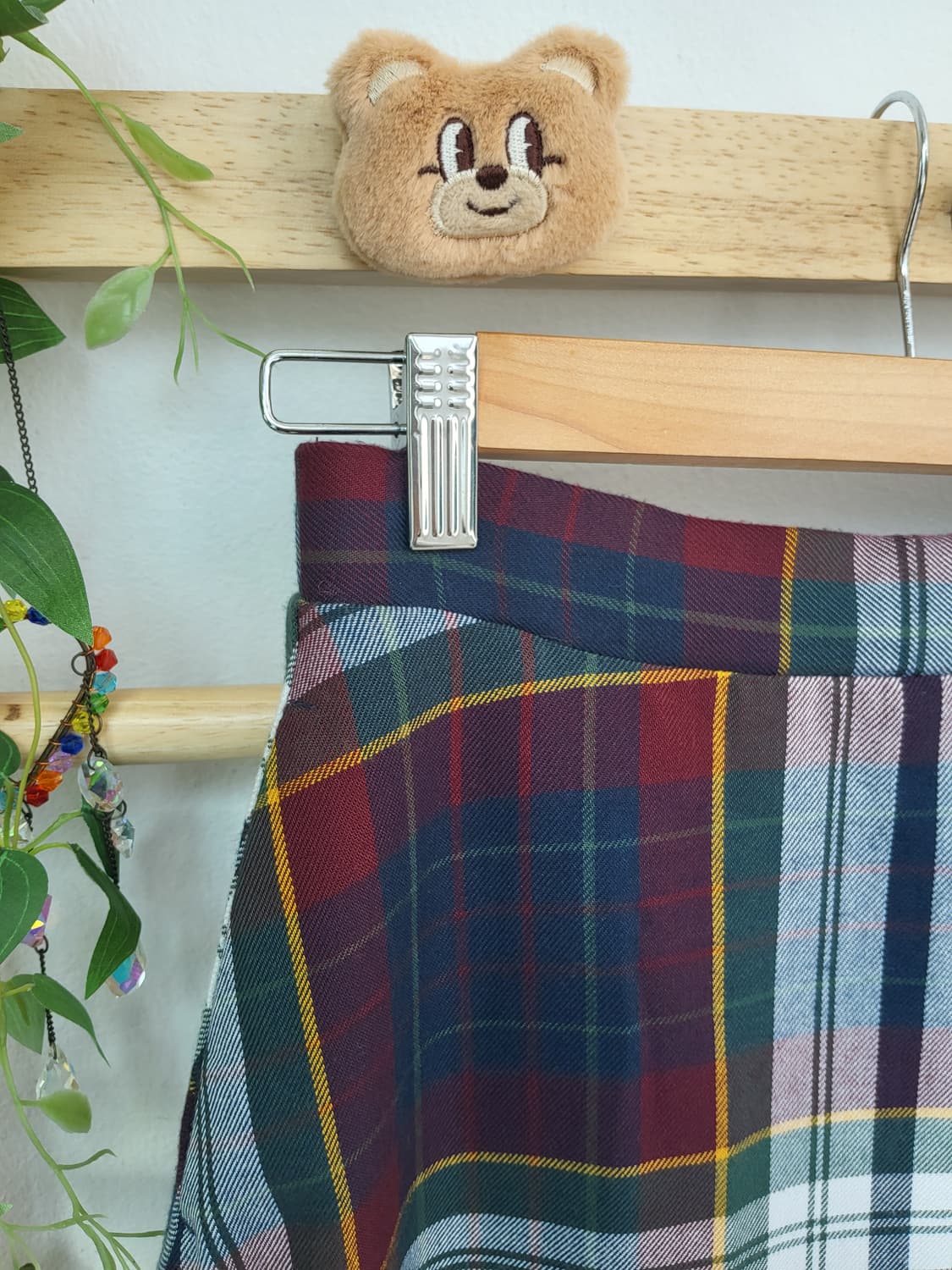 테치치 체크 롱스커트 상품이미지3