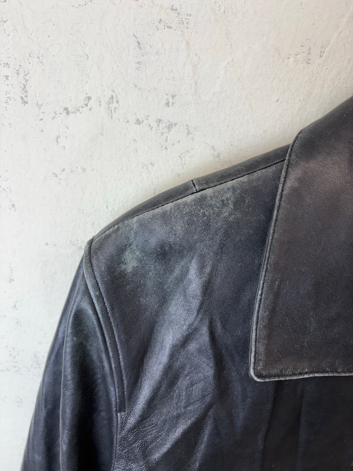 빈티지 블랙 레더 봄버 자켓 상품이미지7