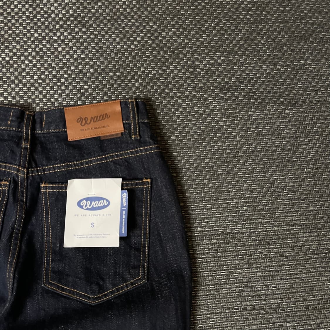 새상품 / (27) WAAR 진청 스티치 데님 팬츠 S 상품이미지7