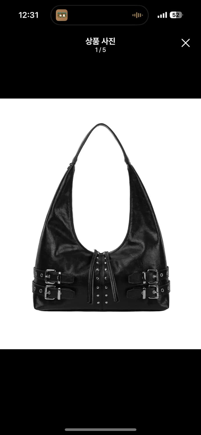 트리밍버드백 가방Double-Buckle Stud Shoulder Bag 상품이미지1