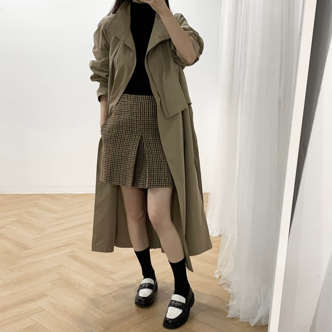 셀린느 하운드투스 체크 미니 스커트 상품이미지2