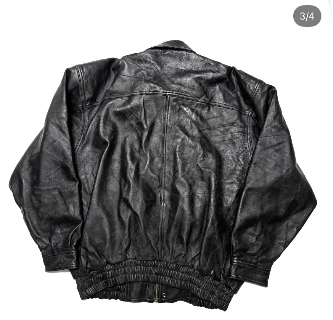 Noubelle - 레더 봄버 자켓 상품이미지3