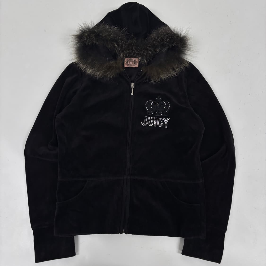 쥬씨 꾸띄르 벨벳 퍼 후드집업 상품이미지3