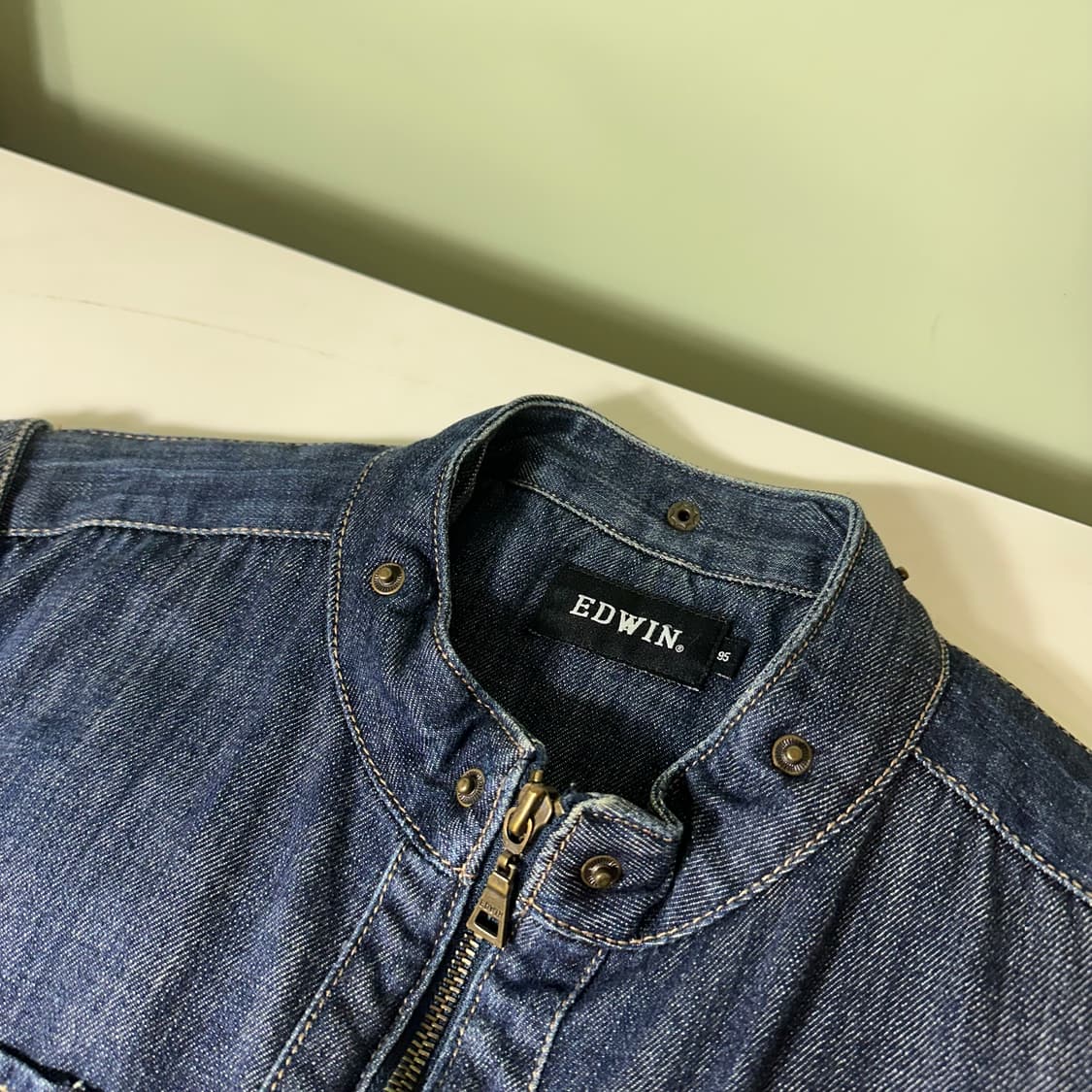 95 M 에드윈 인디고워시드 워크 데님 트러커자켓 청자켓 상품이미지4