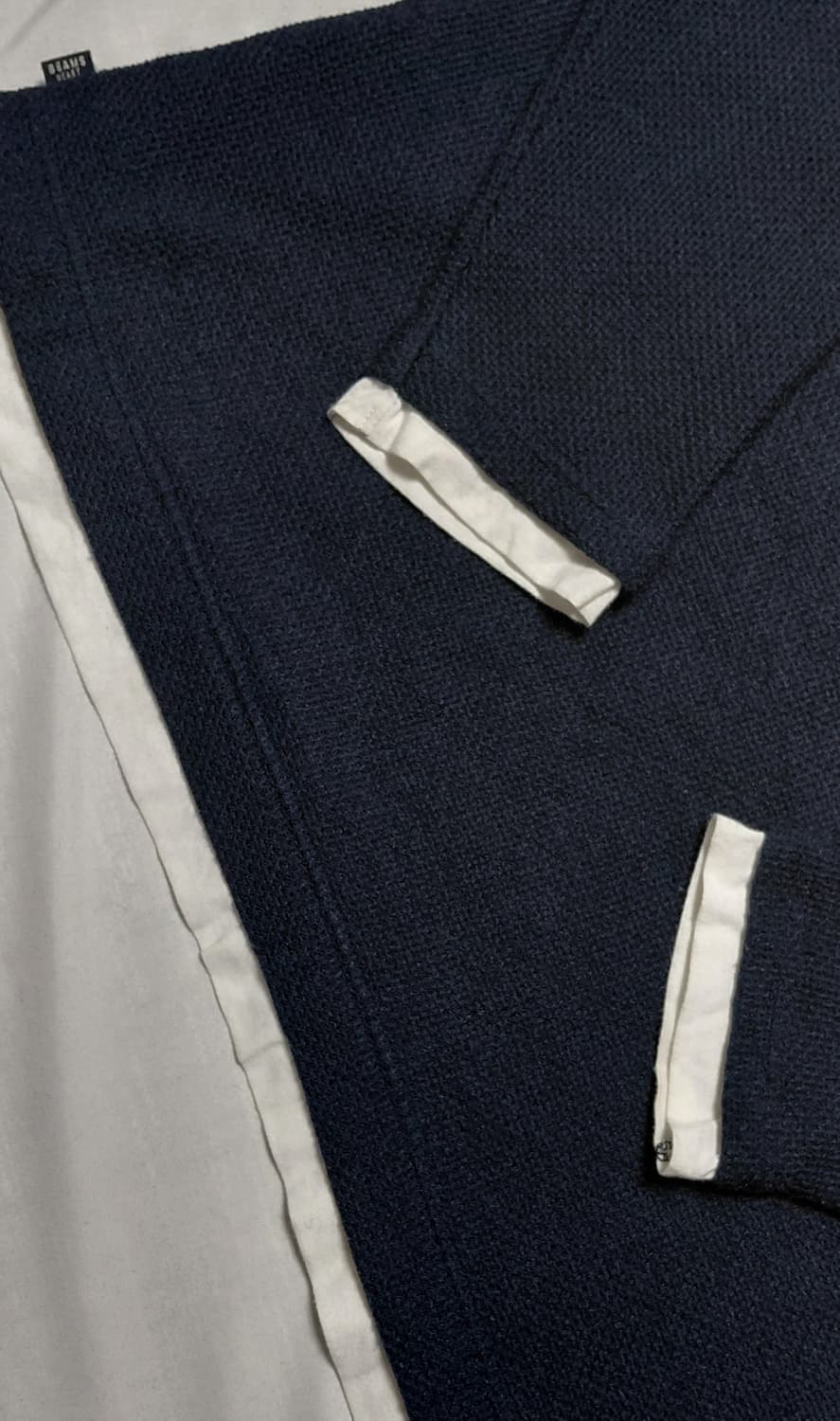 빔즈 하트(BEAMS HEART) 네이비 레이어드 니트 티셔츠 (M) 상품이미지7